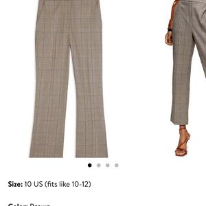 Plaid flare trousers